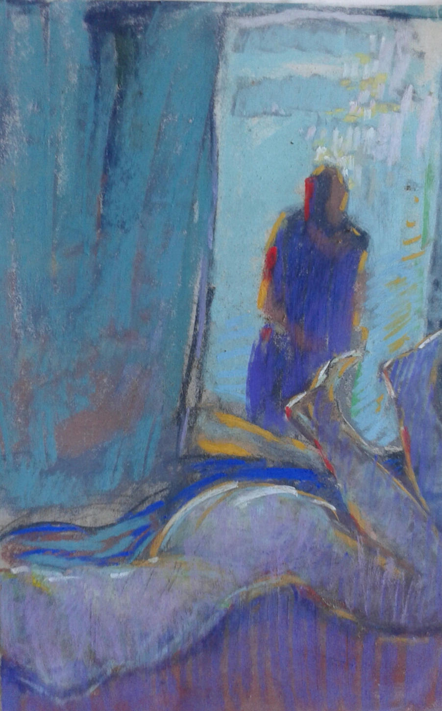 ''nue et miroir'' pastel 50x60 cm 2017