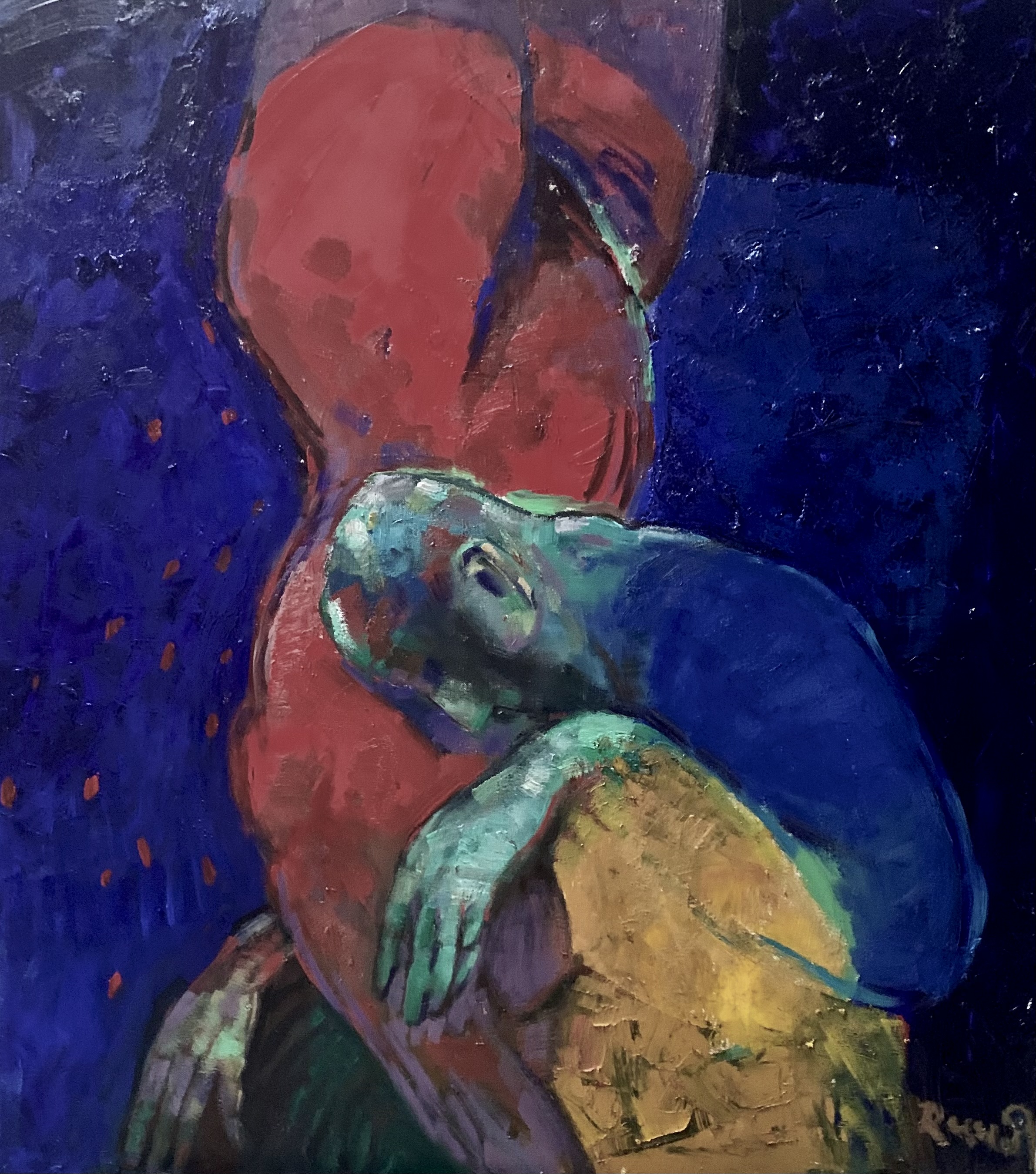 sadness of GAZA OIL ON CANVAS 90X100 CM 2025 &euro;9000