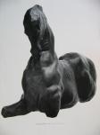 grand cheval bronze cours d'honneur Villeneuve Tolosane France