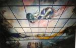 fresque en tempera plafond et murs du théatre de "ENGELENBAK" détail  Amsterdam Hollande 1982