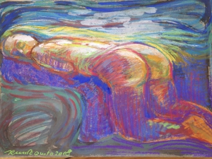 nude pastel on carton 30x40 cm 2018 Quito Equador