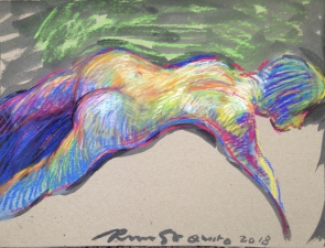 nude pastel on carton 36x50 cm 2018 Quito Equador