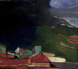 Landscape around Quito oil on canvas  80x90 cm 2018   collection michel Jamet Montreuil Francia