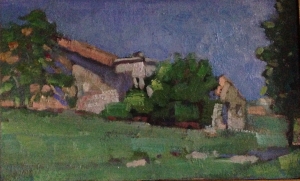 fattorja italiana olio su tela 40x50 cm coll michel jamet  Francia