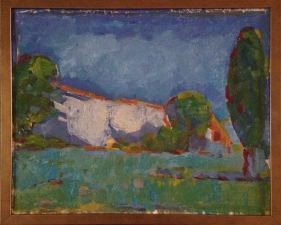 paysage italiana 40x60 cm olio su tela coll michel jamet Francia