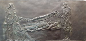 serie   for  a funeral center  in the Haque Holland 1975 brons 200x80 cm '' acceptation ''4