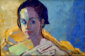portrait of Tessa 35x23 cm oil on wood  2021
