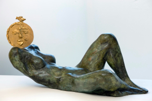 ''CHAC MOL '' Bronze and gilded bronze ,coll Bruinsma Holland