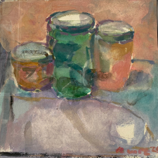 auarelle ''3 jars of pigments''33x31 cm  arche paper 2024