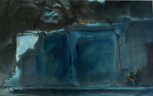 _wash drawing from an 18 century waterhole  50x 70 cm on Archpaper France 