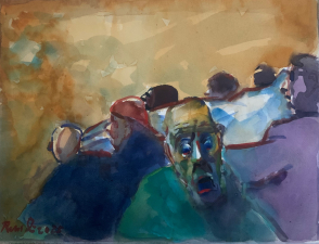 aqarelle   on Arche paper serie'' sadness de Gaza '' 30x40 cm 2025