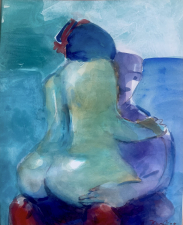 aquarelle love couple 70x50cm Arche paper 2025  €1800