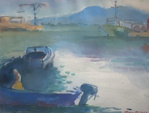 pastelle  ''the port of Cincinatico italy '' 30x40 cm € 1500