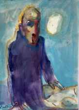 man with nude  60x40 cm aquarelle on Archpaper 2026 €1200-1600