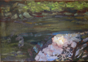the river Cher France  oil on canvas 180x 100 cm €7500
