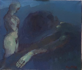THE VISITOR  oil on wood  70x80 cm 2026 €1500