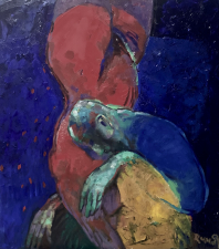 sadness of GAZA OIL ON CANVAS 90X100 CM 2025 €9000